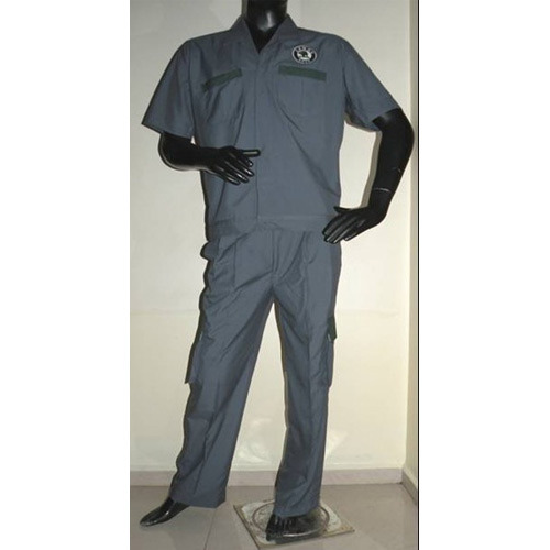 Grey industrial automobile mechanic uniform set with utility cargo pants
