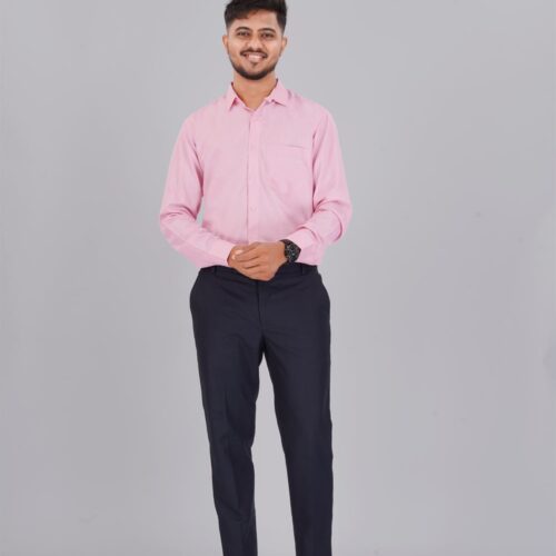 Blush Pink Slim Fit Formal Shirt for Men - Cotton Rich Office Shirt