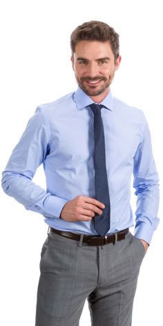 Premium Light Blue Formal Shirt with Navy Tie Combo - Slim Fit Business Attire